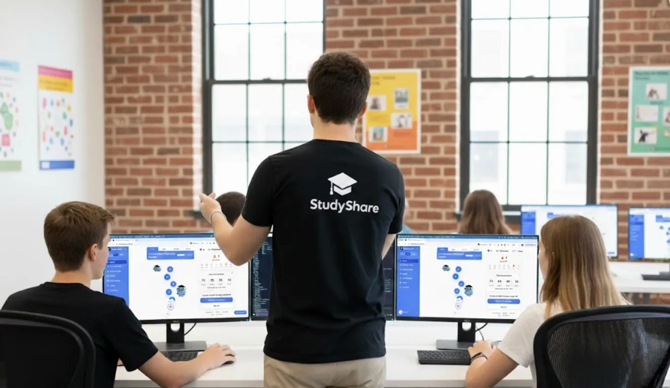 Austin helping with Study Share